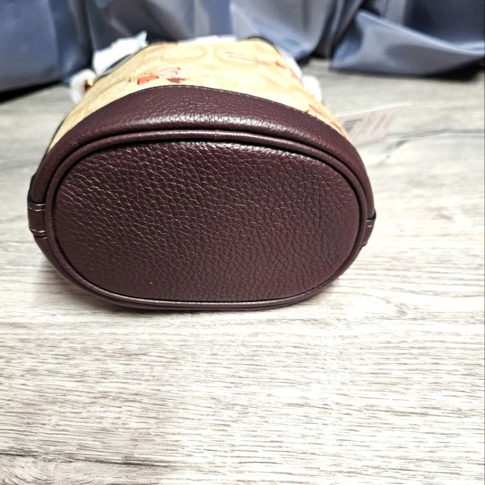 COACH Bags Mini Dempsey Bucket Bag in Signature Canvas with Heart And Star Print - Picture 5 of 11